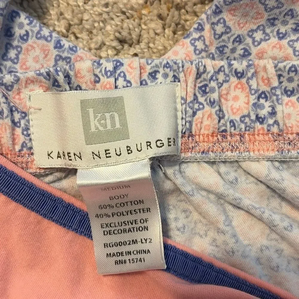 Karen Neuburger 2 Piece T-Shirt Shorts Pajama Set Medium‎